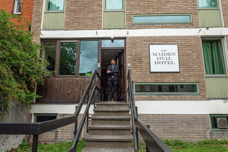 The entrance to Maiden Oval on Clapham Road