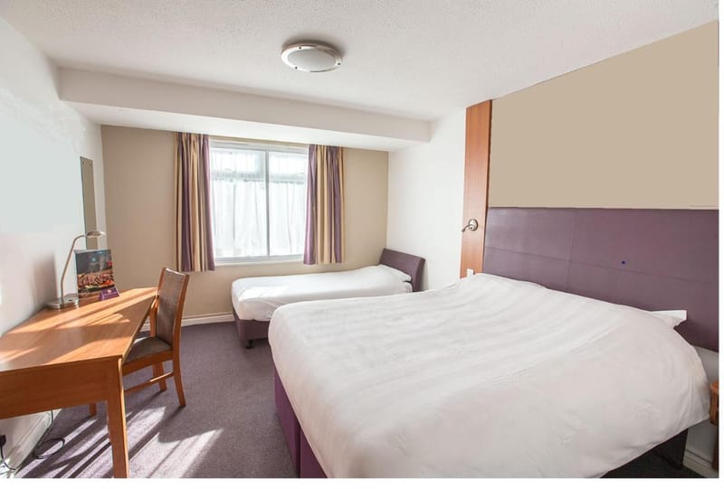 Large double bed and the sofa bed made up