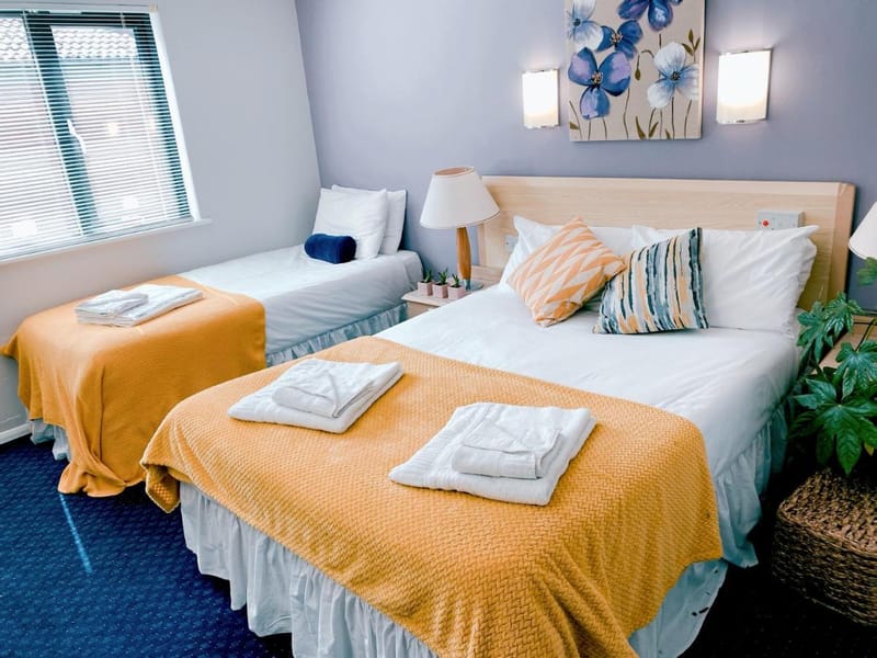 Double and single bed