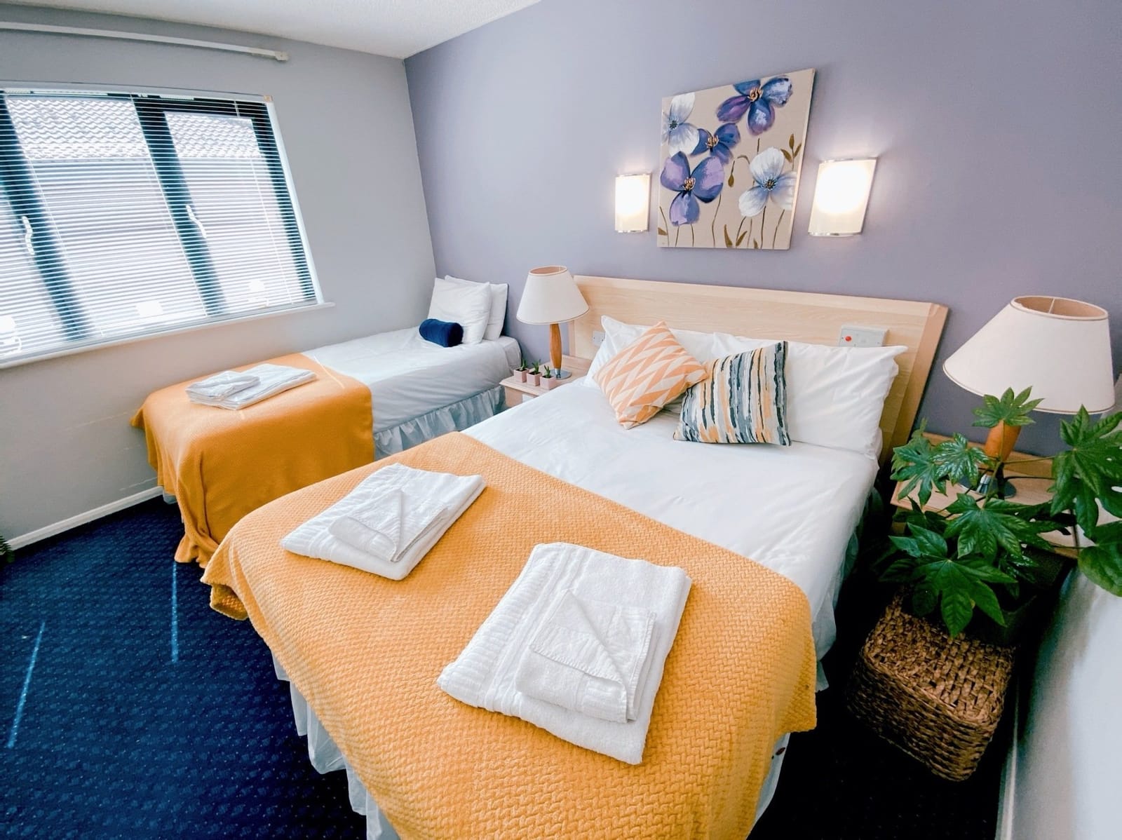 Family room with a double and a single bed