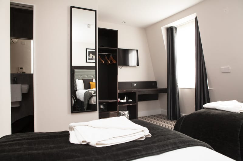 Triple Room — wardrobe, desk and TV