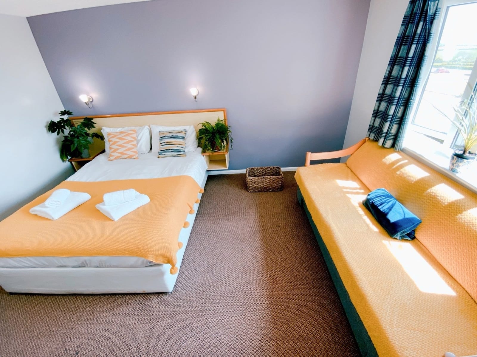 King-size bed and sofa bed